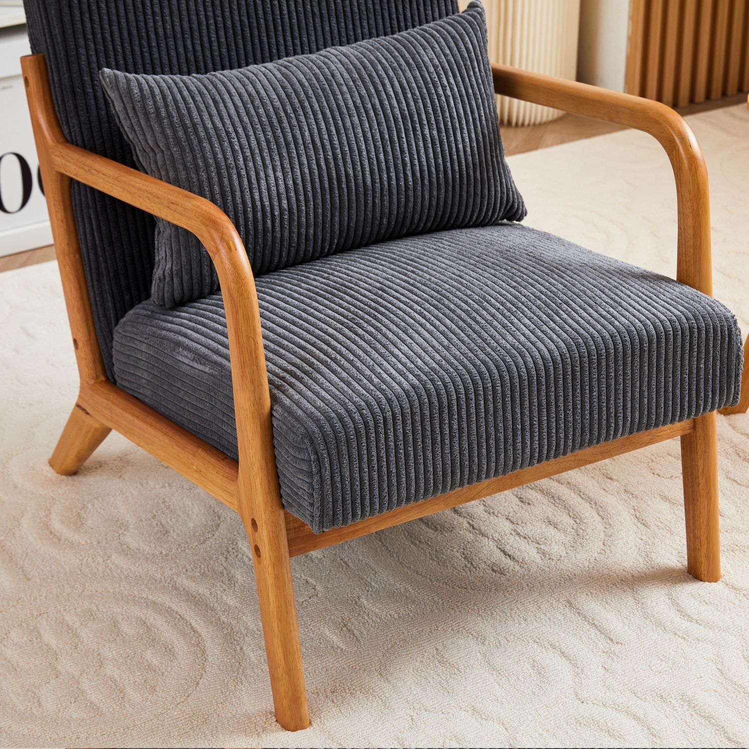 Upholstered Mid-Century Accent Chair, Brown, 30" Wide (view 13)