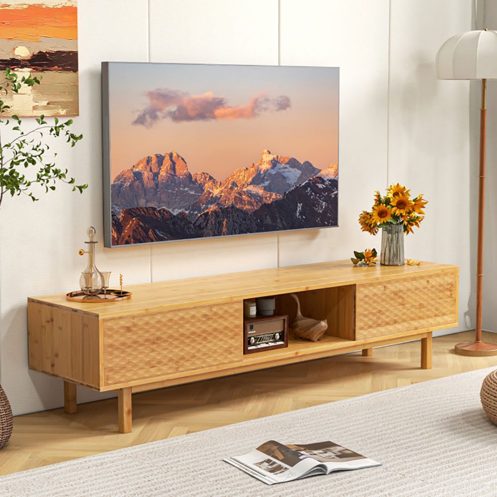 63" TV Mid-Century TV Stand, Natural (view 2)