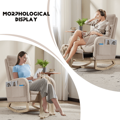 Wood Mid-Century Rocking Chair, White (view 15)