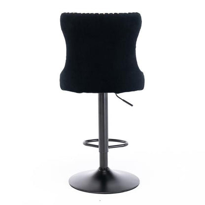 Velvet Swivel Bar Stools, Black, Set of 2 (view 7)