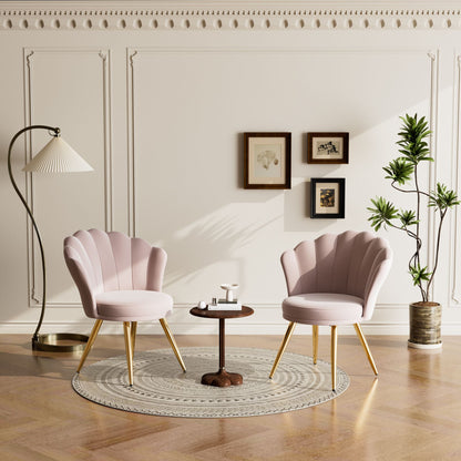 Velvet Mid-Century Accent Chair, Gold (view 32)