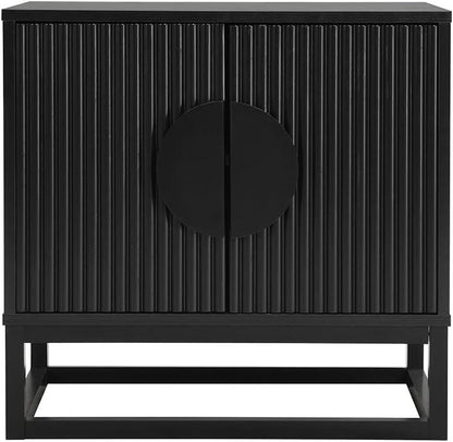 Solid Wood 3-Seat Mid-Century Sofa, Fluted (view 3)