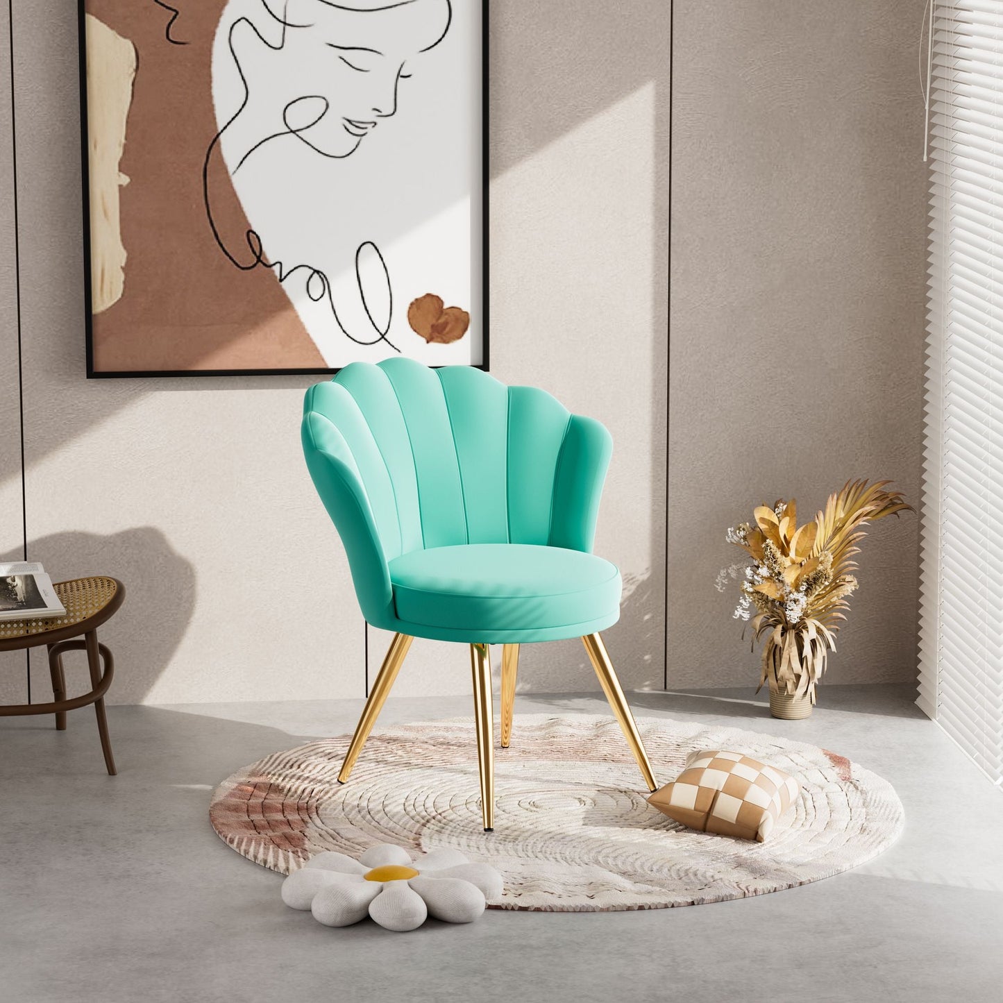 Velvet Mid-Century Accent Chair, Gold (view 69)