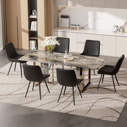 Leather Mid-Century Dining Chairs, Set of 2, Black (view 7)