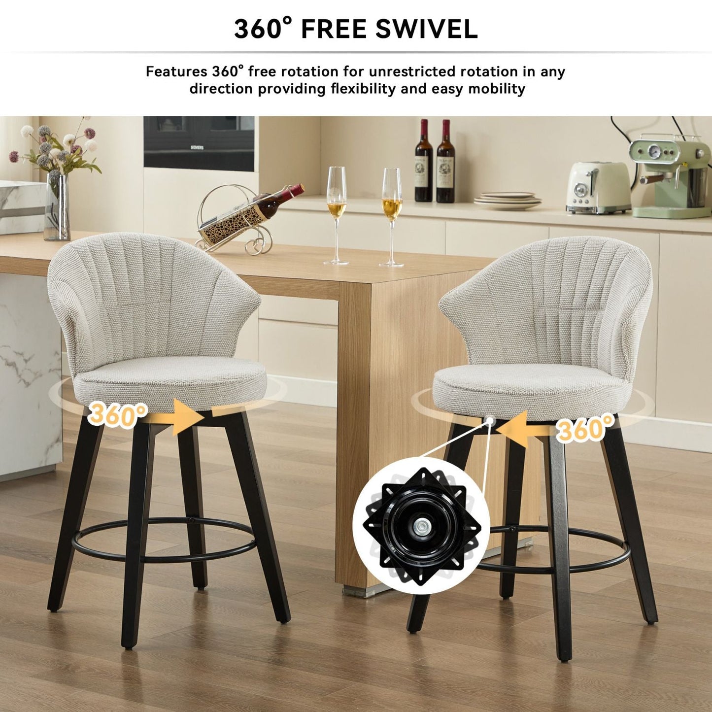 Chenille Mid-Century Accent Chair, White, 26" Wide (view 5)