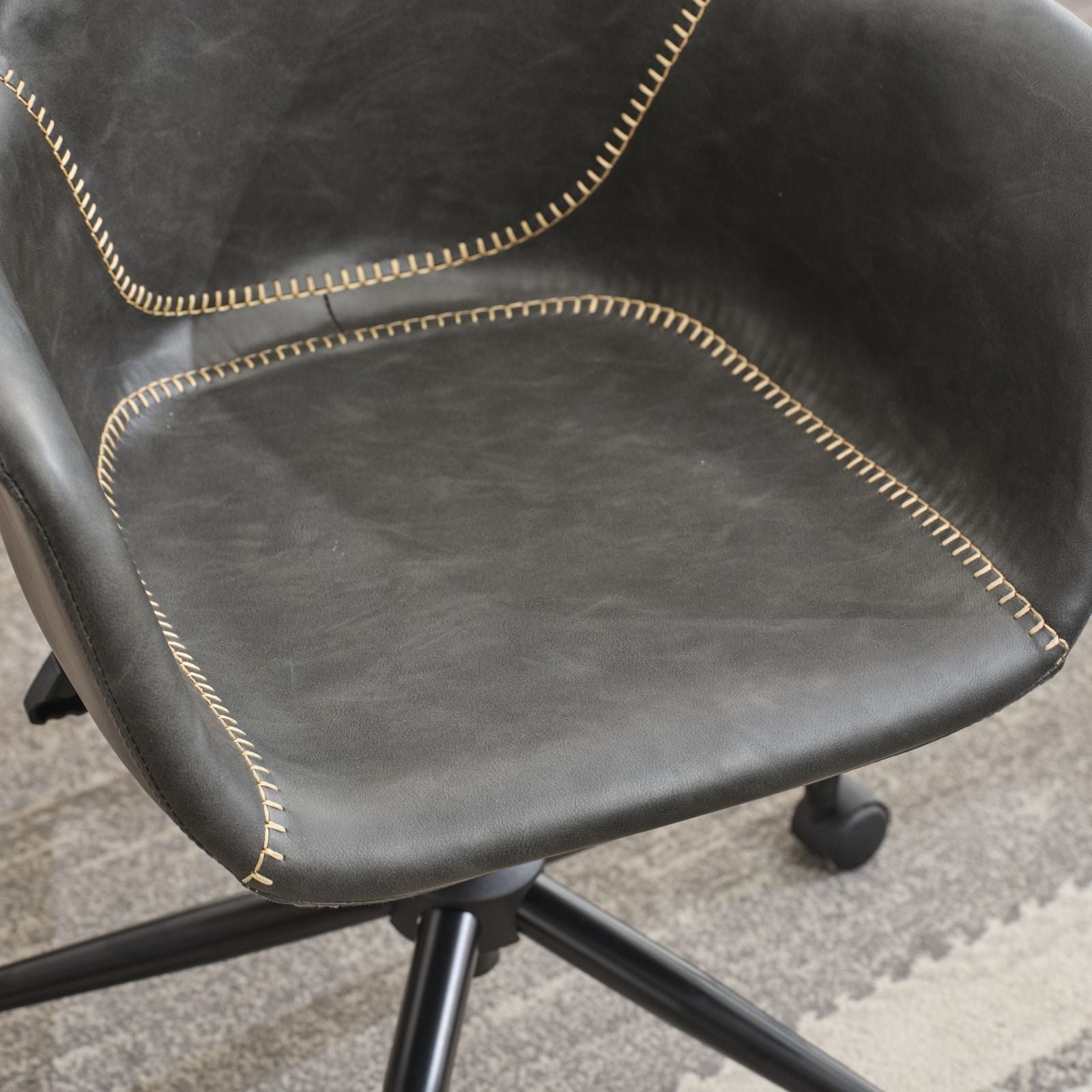 Faux Leather Mid-Century Accent Chair (view 28)