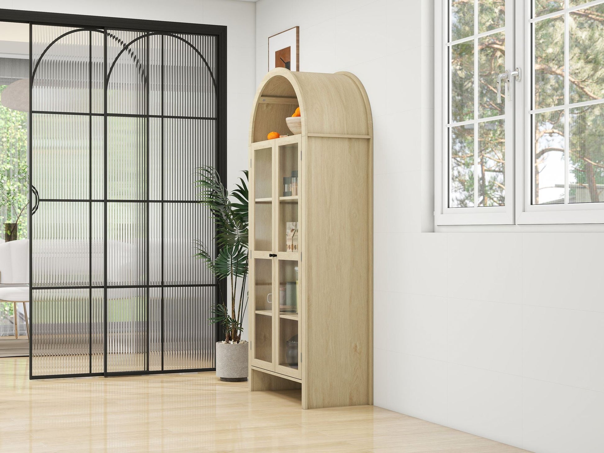 Mid-Century Cabinet, White, Tall (view 8)