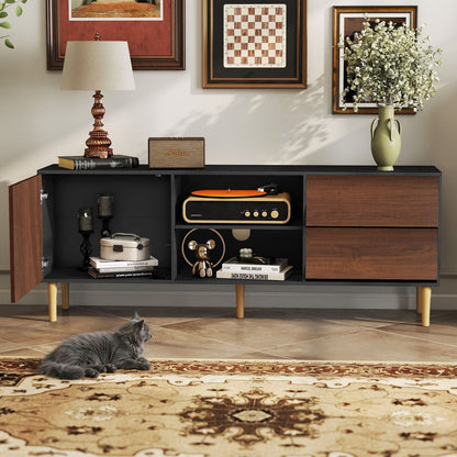 Mid-Century TV Stand, White, 60" Wide (view 5)