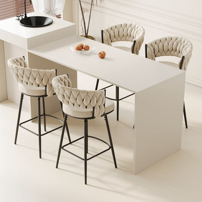 360-Degree Swivel Bar Chairs, Cushioned, Metal Legs, Set of 2 (view 18)