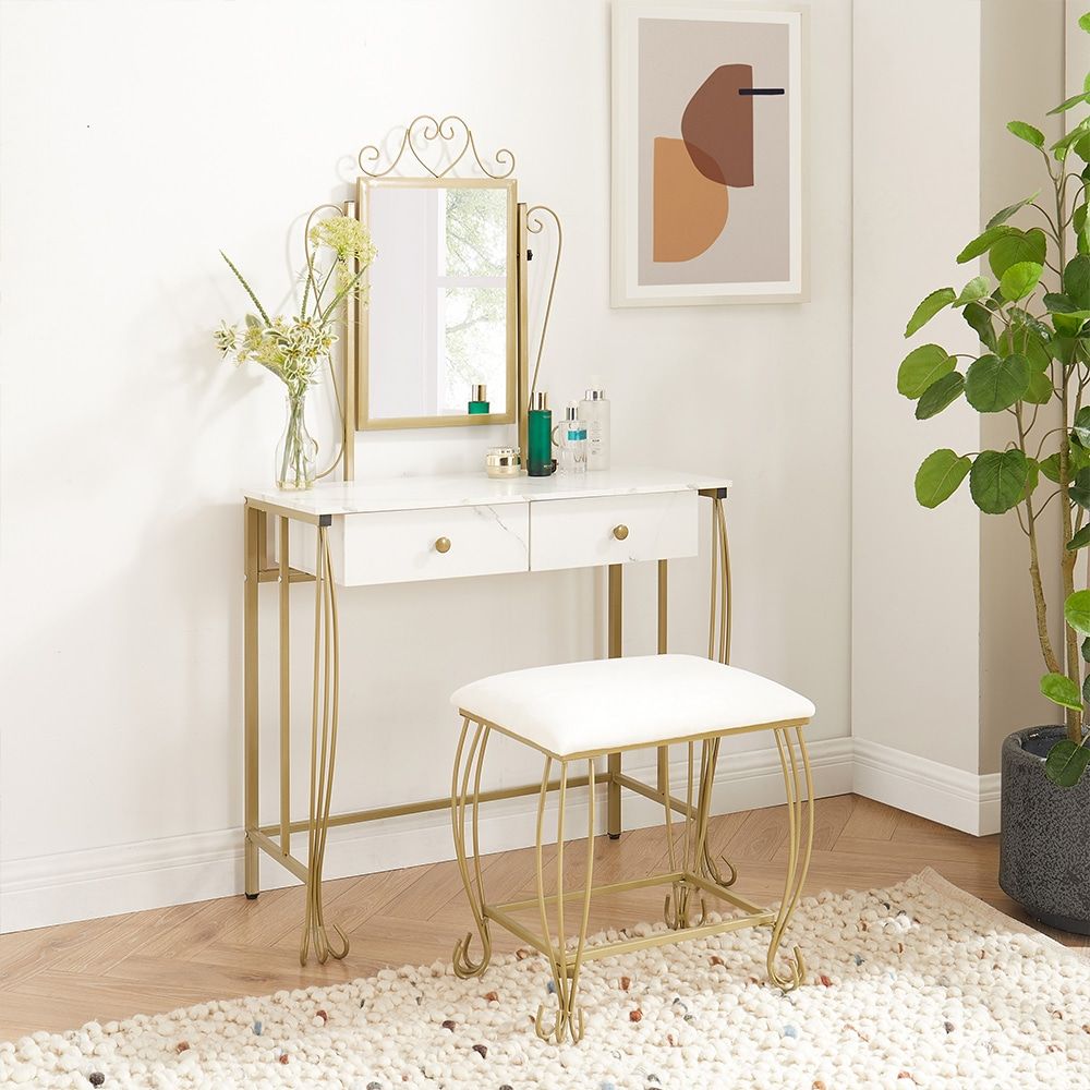 Mid-Century Vanity, White, 36" Wide (view 9)