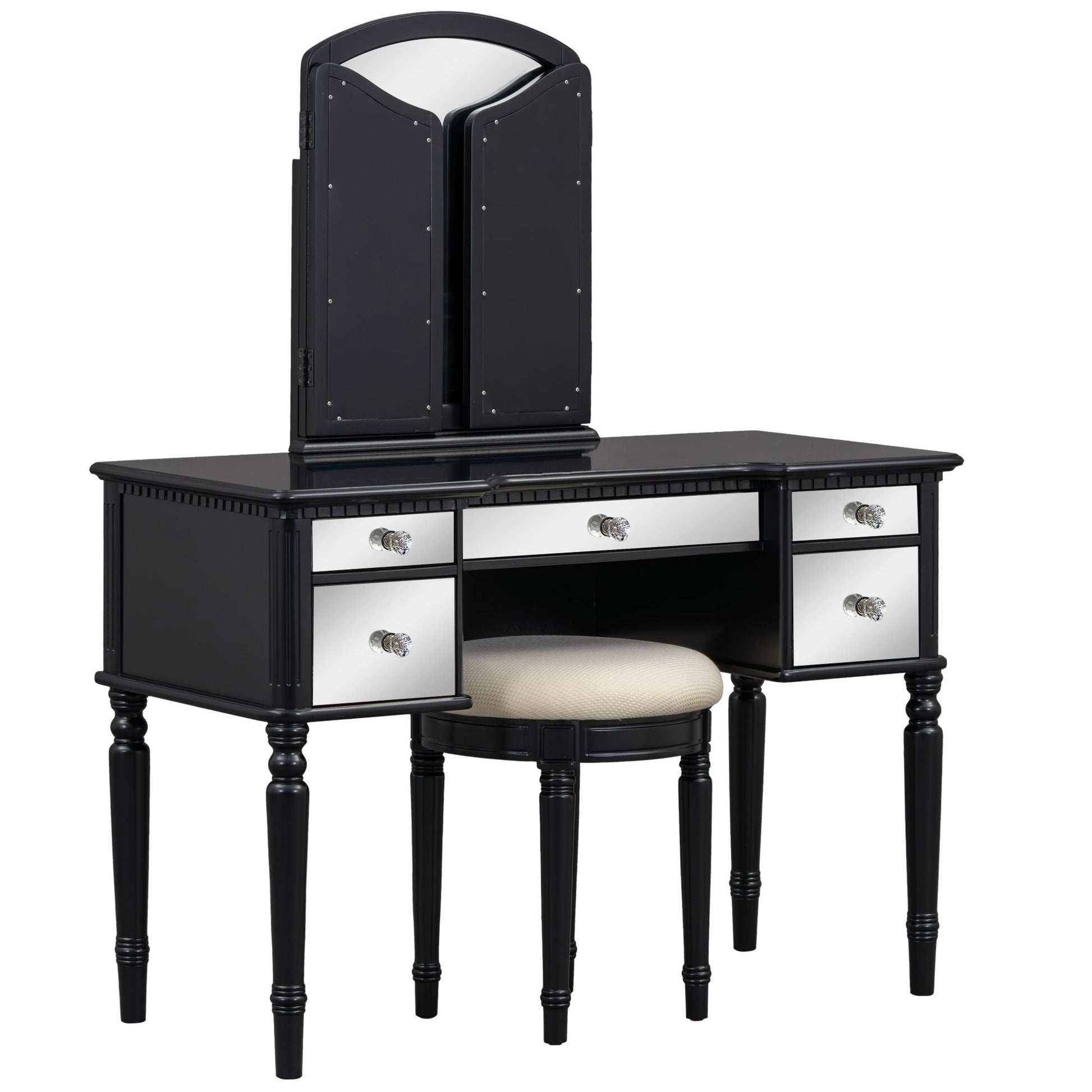 Mid-Century Vanity, Black, 36" Wide (view 10)