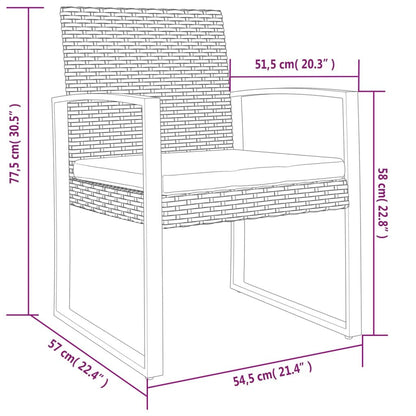 Patio Dining Chairs 2-Piece Black PP Rattan (view 7)