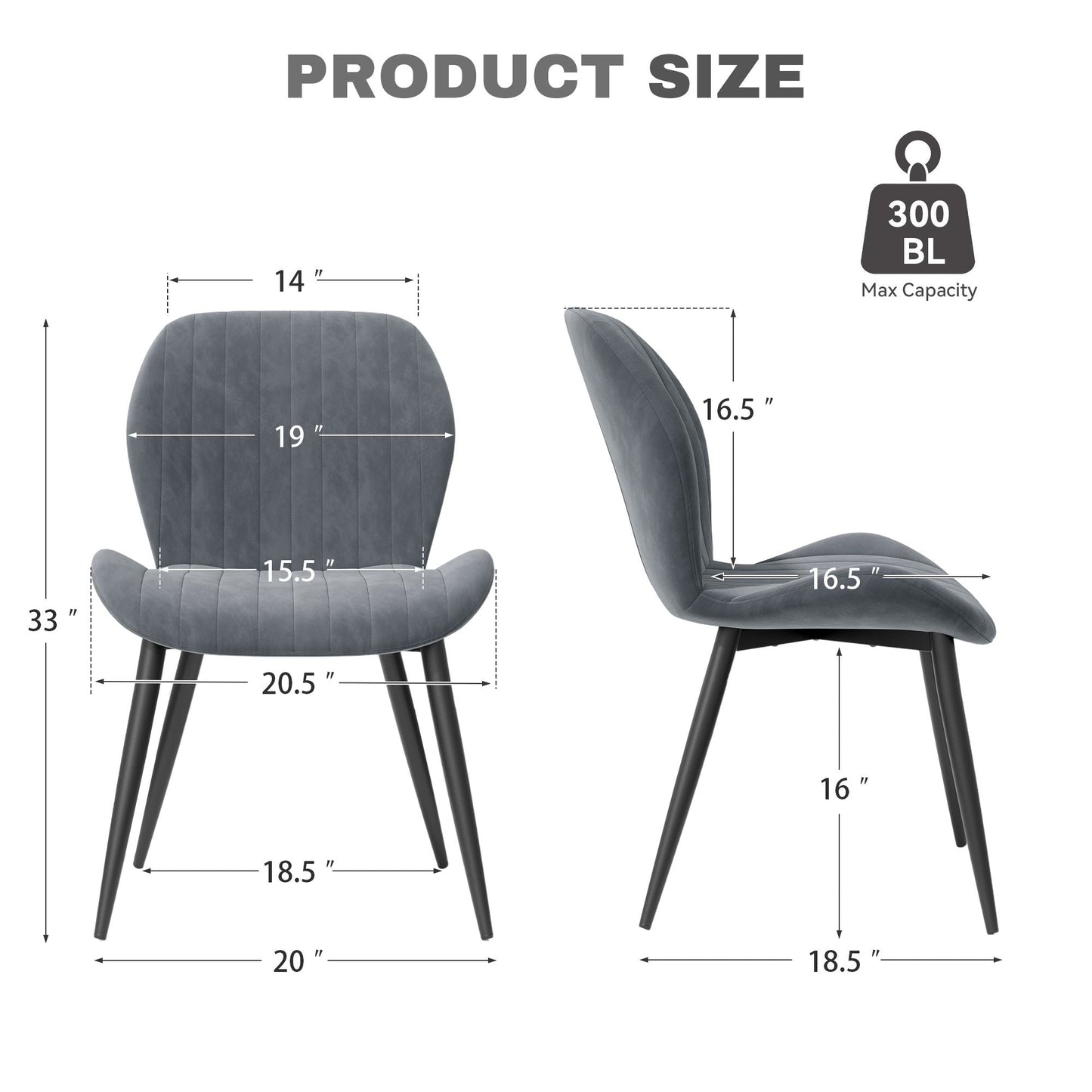 Velvet Mid-Century Dining Chairs, Set of 2, 20" Wide (view 35)