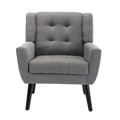Linen Mid-Century Accent Chair, Light Gray (view 5)
