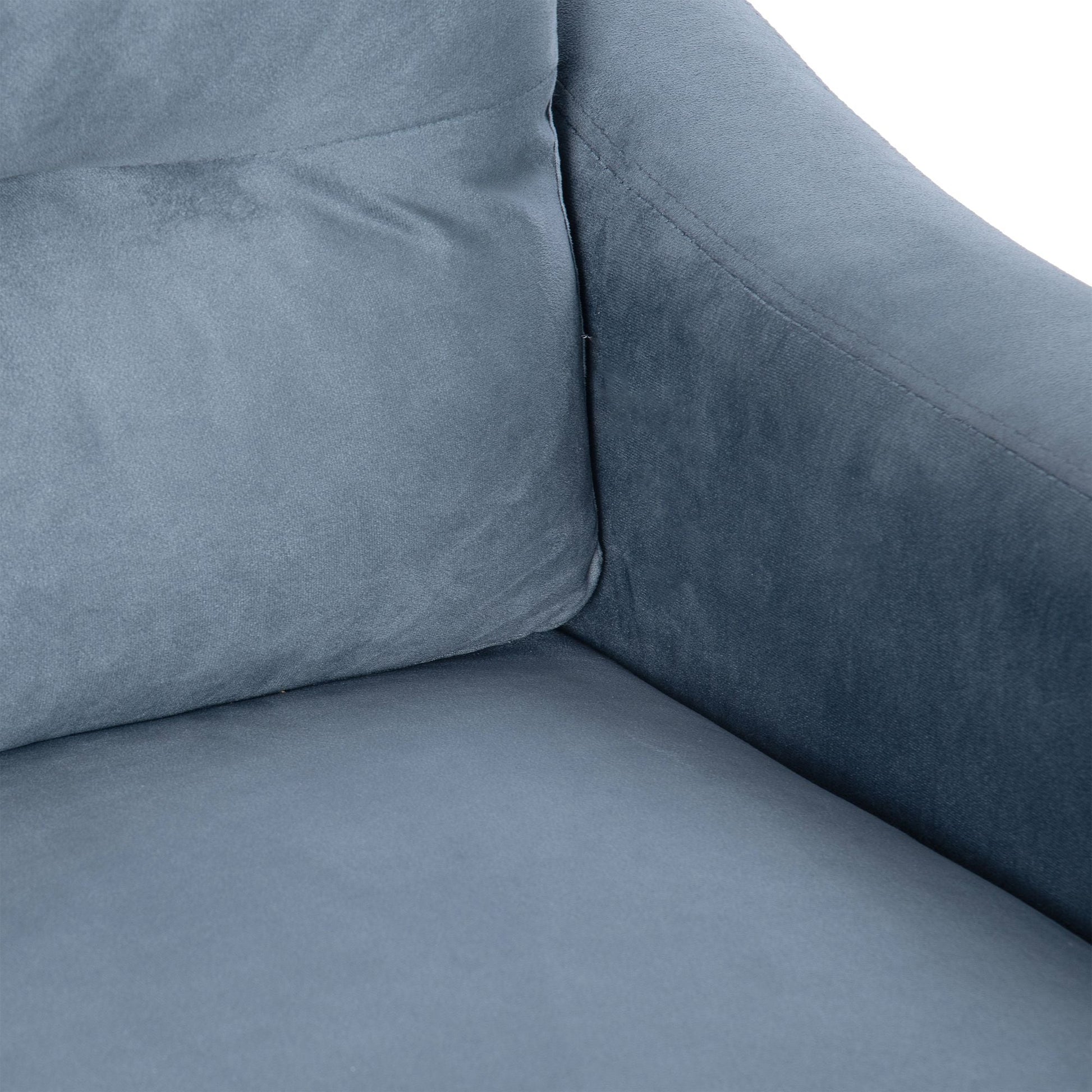 Solid Wood Mid-Century Sectional Sofa, Gray, 102" Wide (view 14)