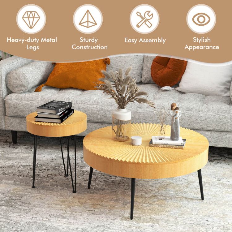 Solid Wood Mid-Century Coffee Table, Natural (view 12)