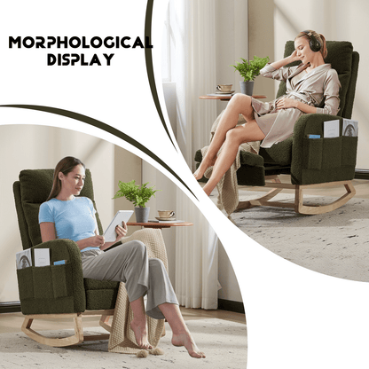 Wood Mid-Century Rocking Chair, WHITE (view 31)
