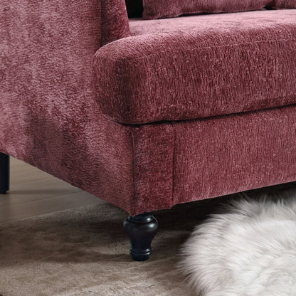 Chenille 2-Seat Mid-Century Sofa, Brown, 31.89" Tall (view 13)