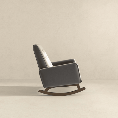 Demetrius Light Grey Fabric Solid Wood Rocking Chair (view 7)