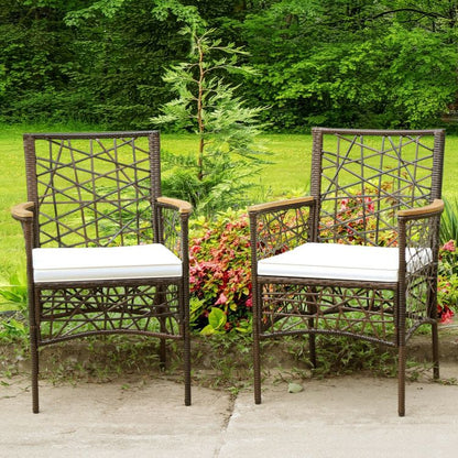 Rattan Mid-Century Dining Chairs, as show (view 2)
