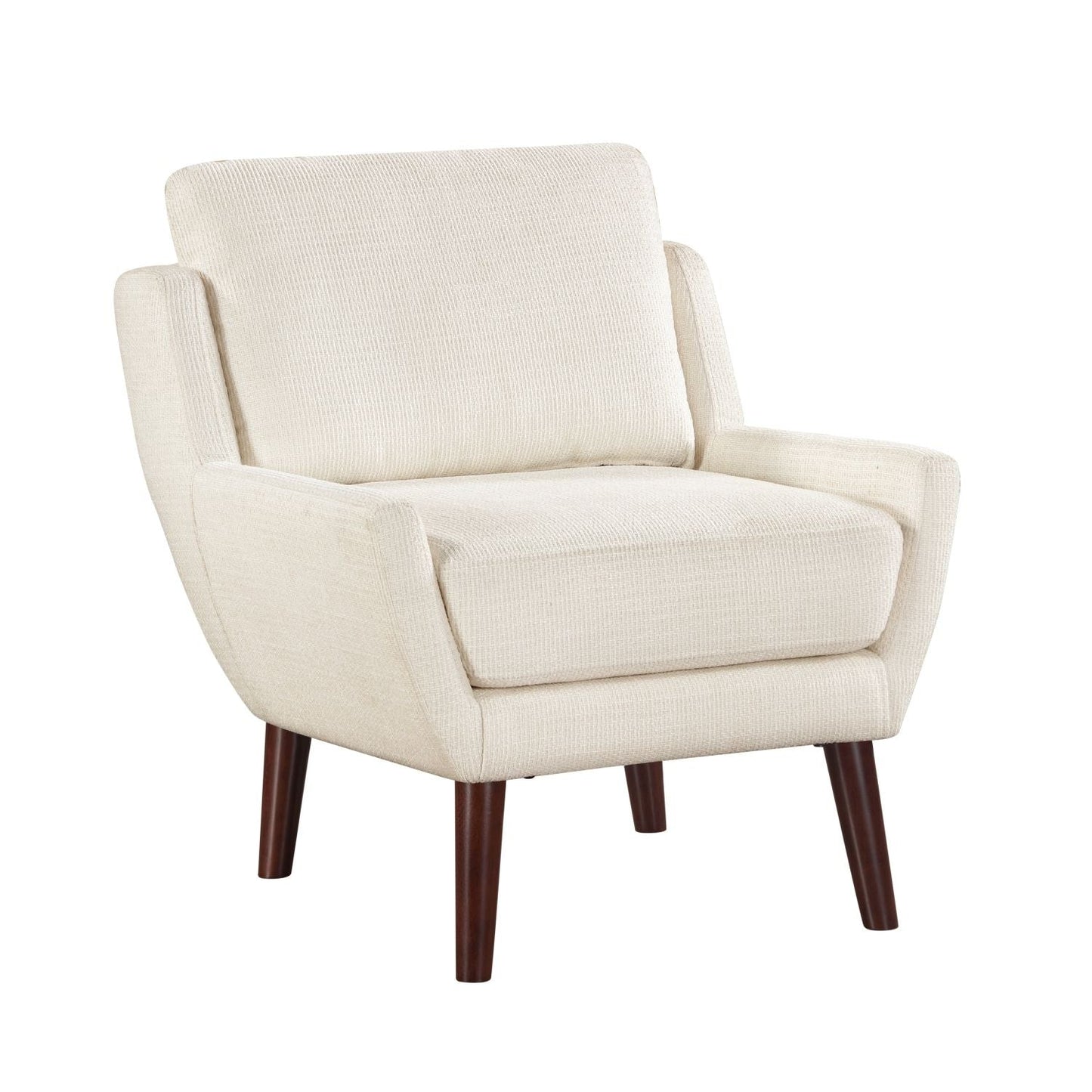 Chenille Mid-Century Accent Chair, Beige, 26.5" Wide (view 2)