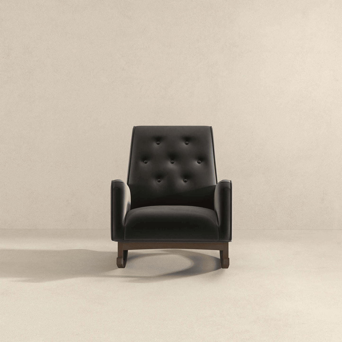 Demetrius Dark Grey Fabric Solid Wood Rocking Chair (view 5)
