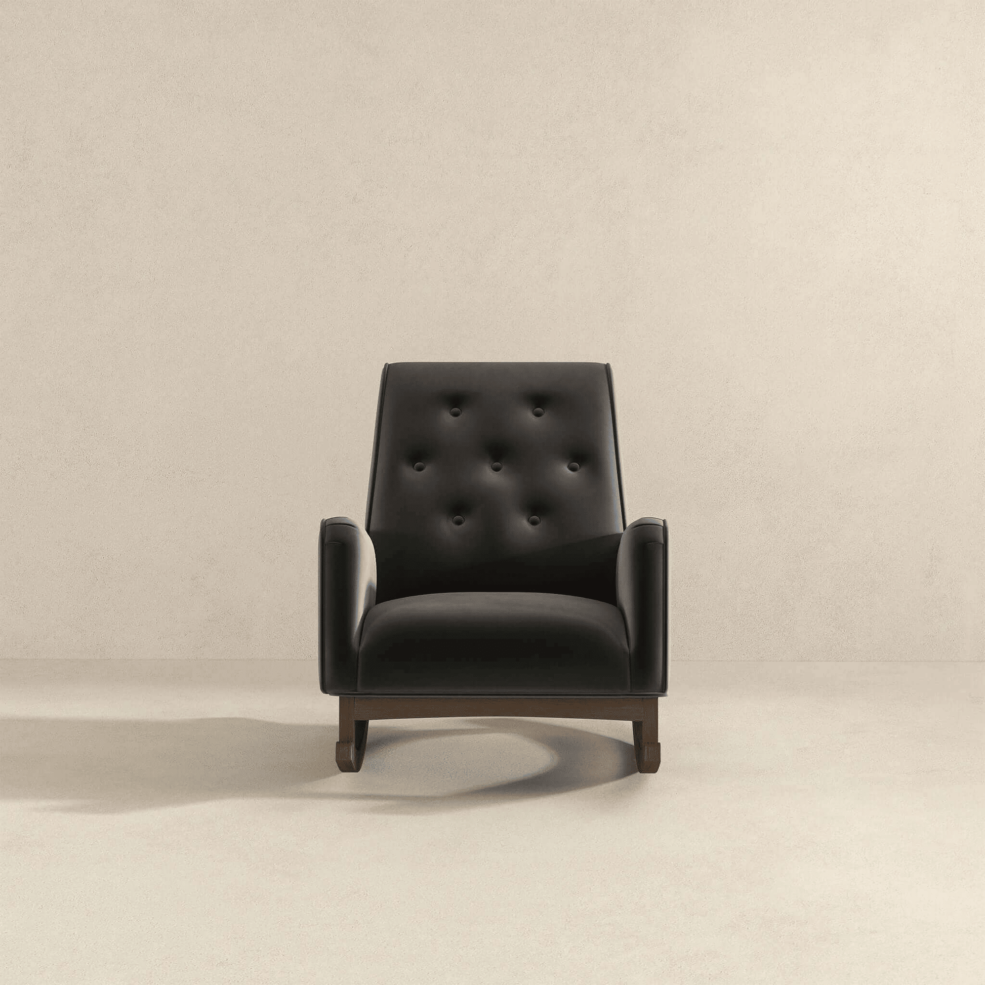 Demetrius Dark Grey Fabric Solid Wood Rocking Chair (view 5)