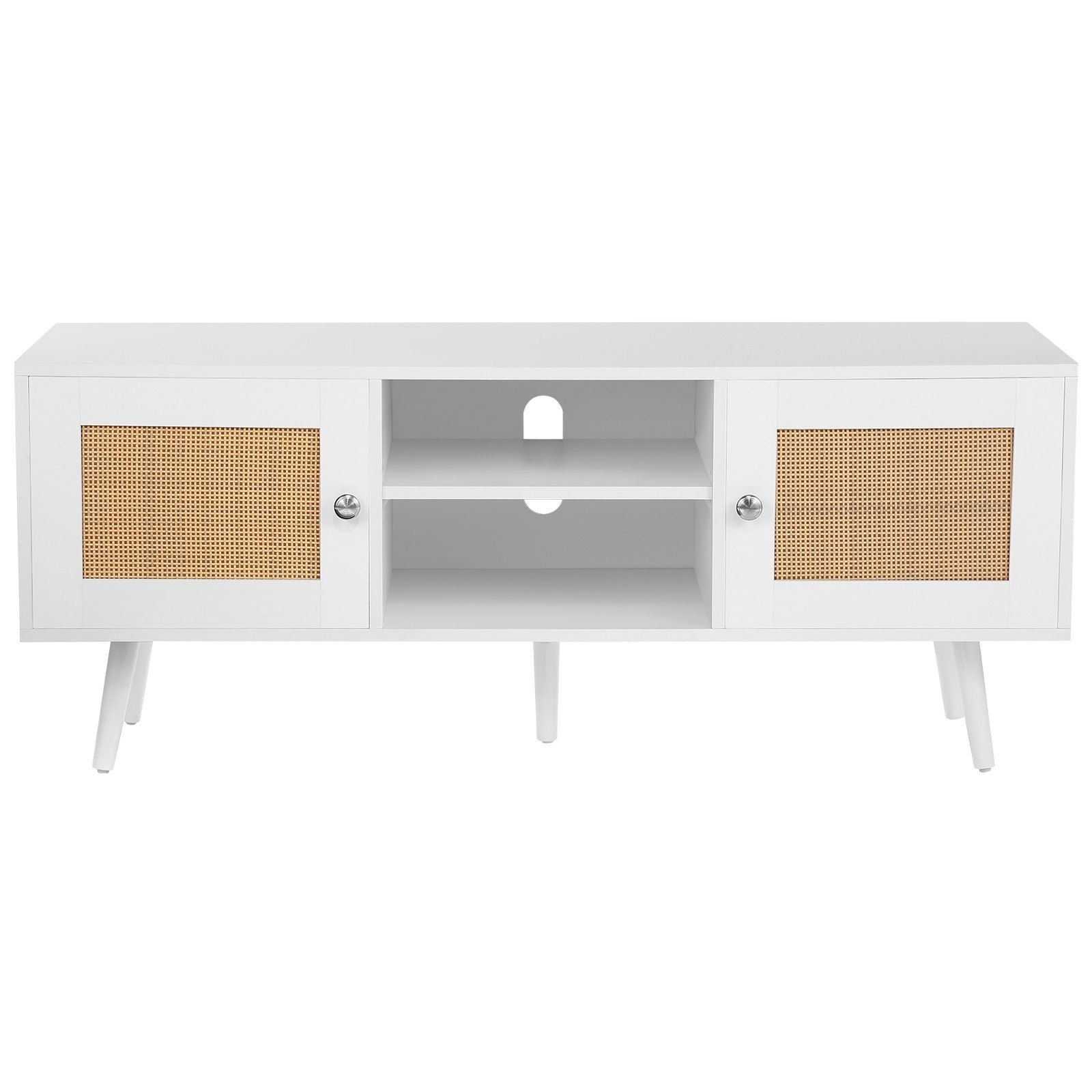 55" TV Mid-Century TV Stand, White (view 10)