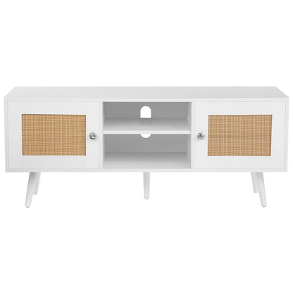 55" TV Mid-Century TV Stand, White (view 10)