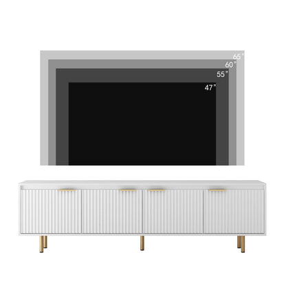 80" TV Mid-Century TV Stand, White, 60" Wide (view 9)