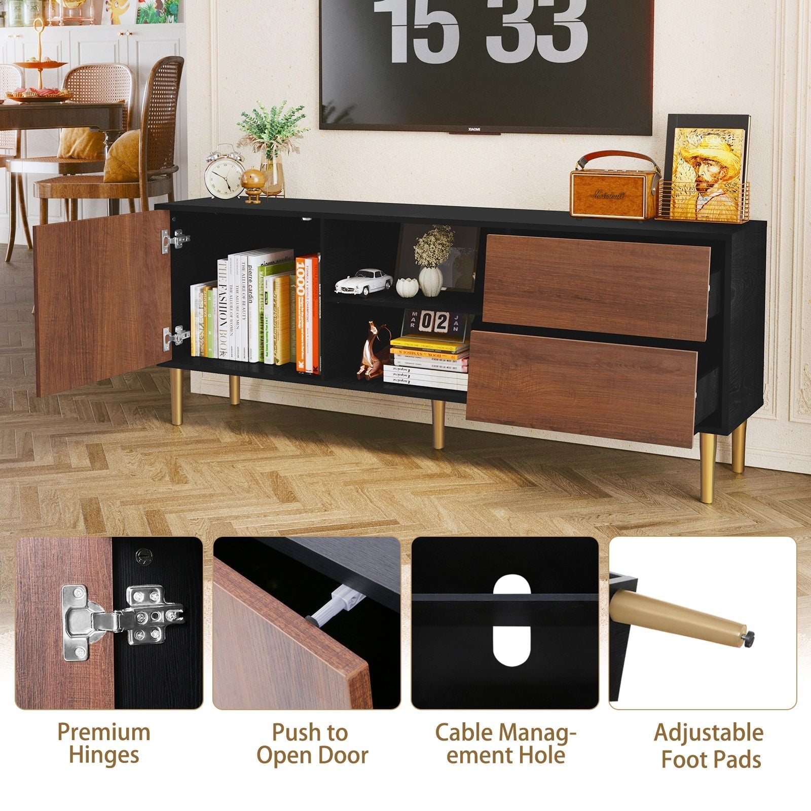 Mid-Century TV Stand, Brown (view 6)