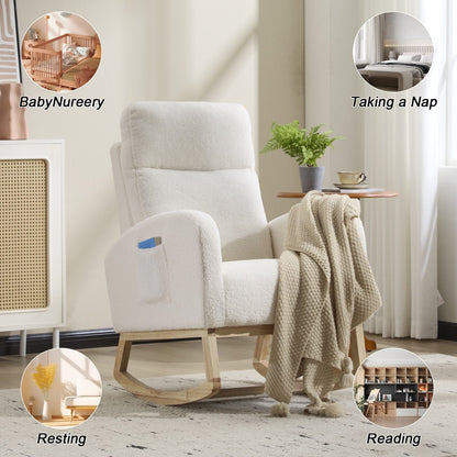 Teddy Mid-Century Rocking Chair, White (view 6)