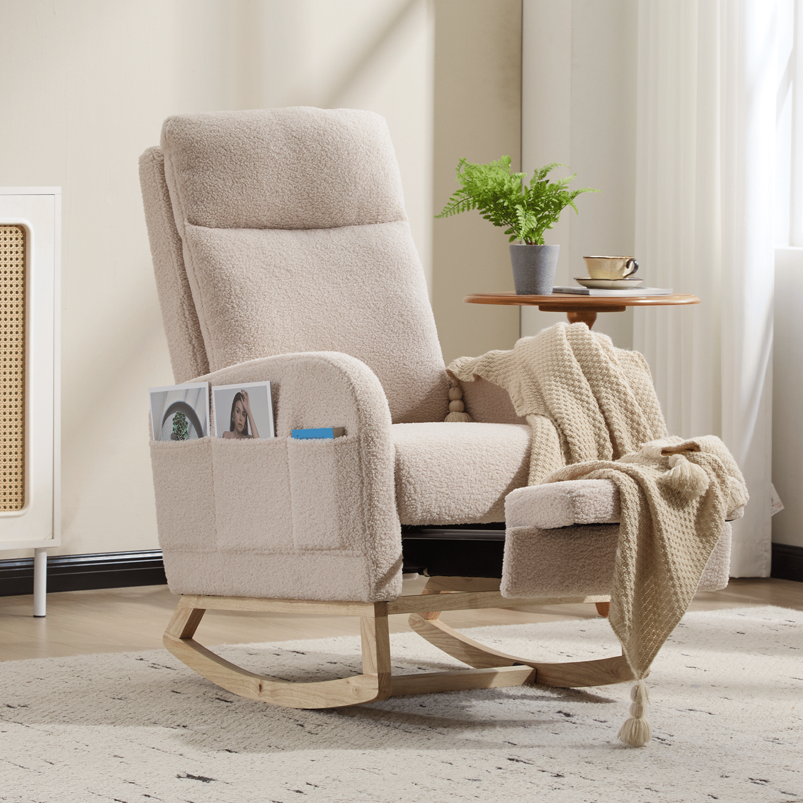 Wood Mid-Century Rocking Chair, WHITE (view 9)