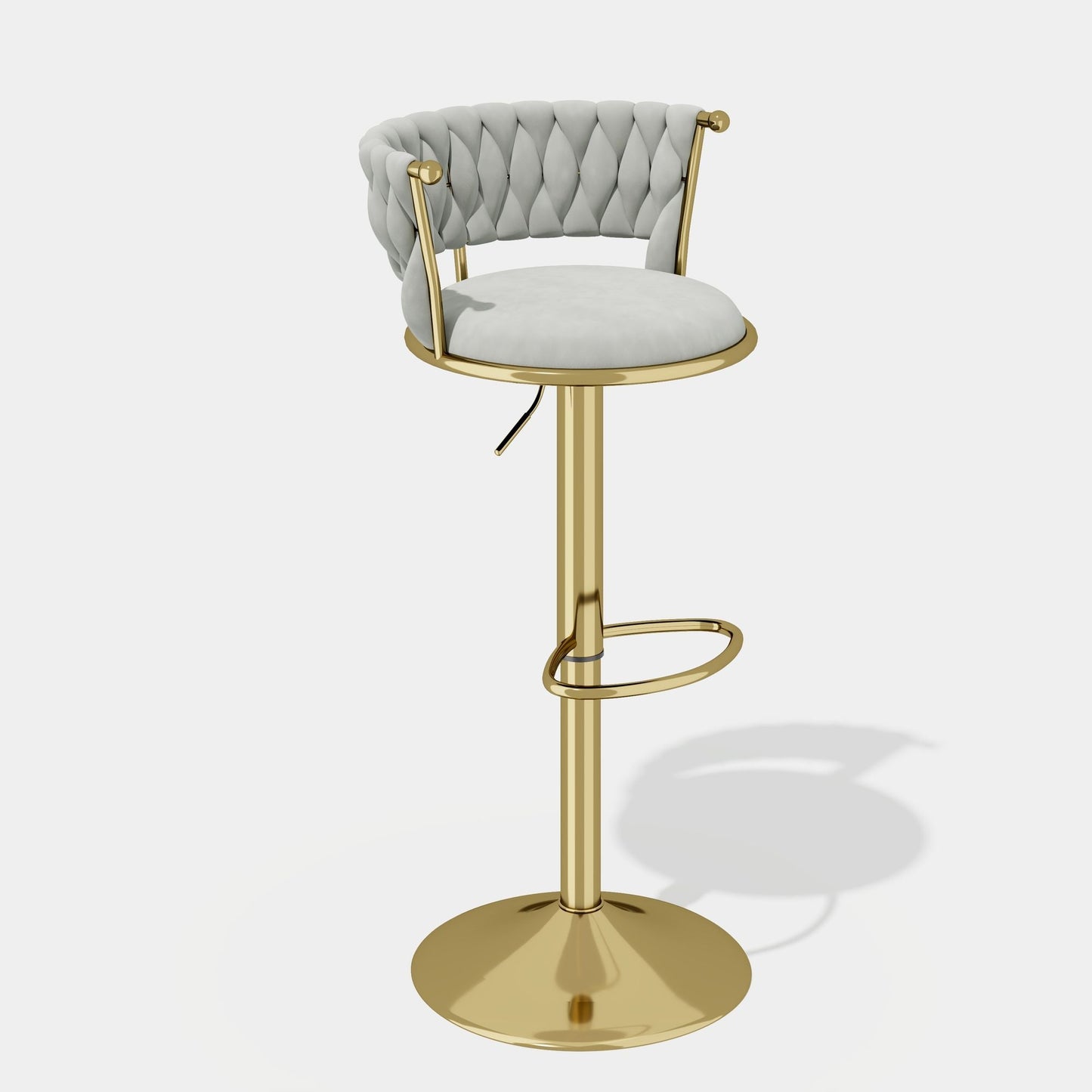 Velvet Swivel Bar Stools, Set of 2, Gold (view 20)