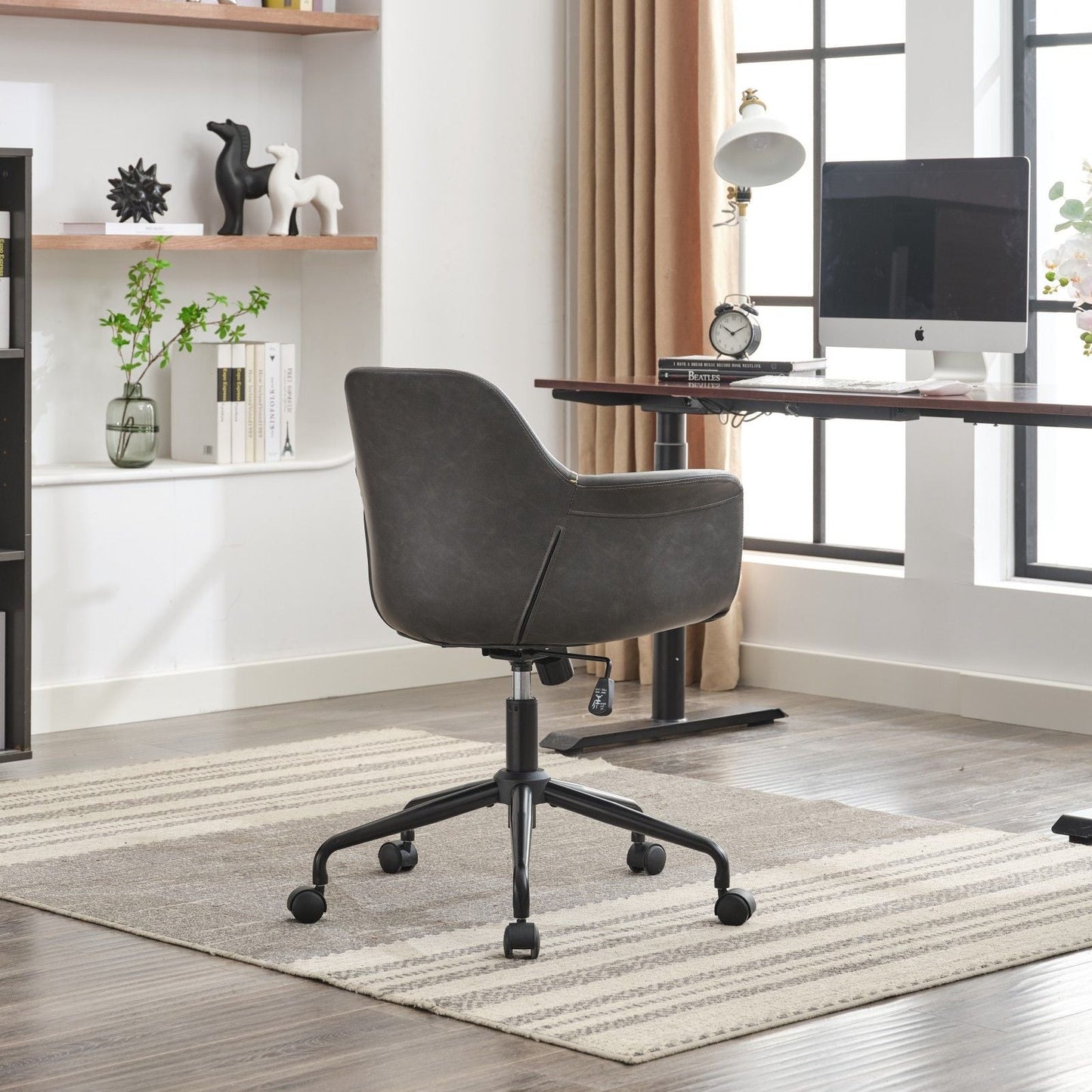 Faux Leather Mid-Century Accent Chair (view 39)