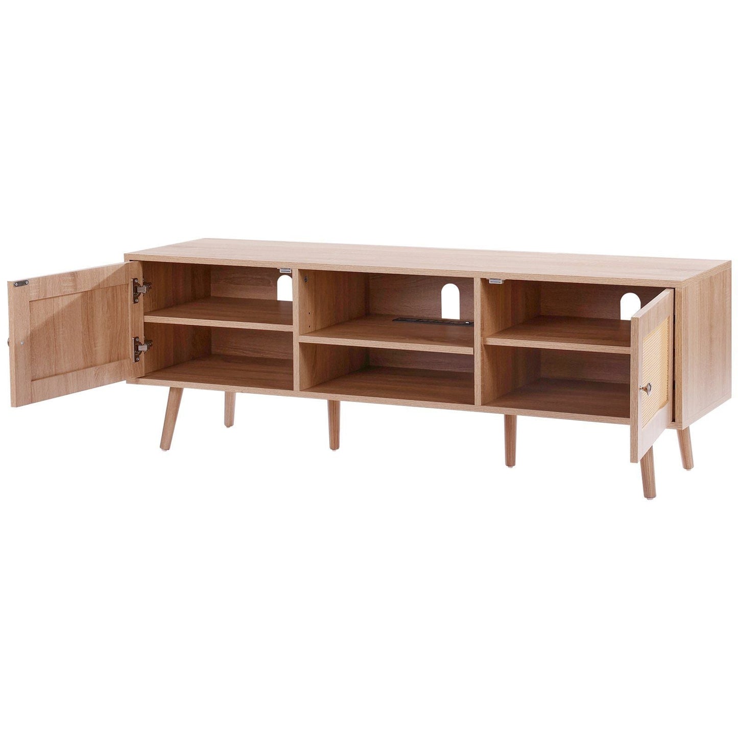 65" TV Mid-Century TV Stand, Oak (view 11)