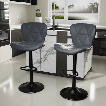 Faux Leather Swivel Bar Stools, Set of 2, Adjustable Height (view 44)