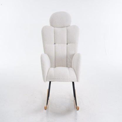 Wood Mid-Century Accent Chair, Ivory (view 4)