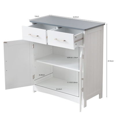 Mid-Century Cabinet, White, Adjustable Height (view 5)