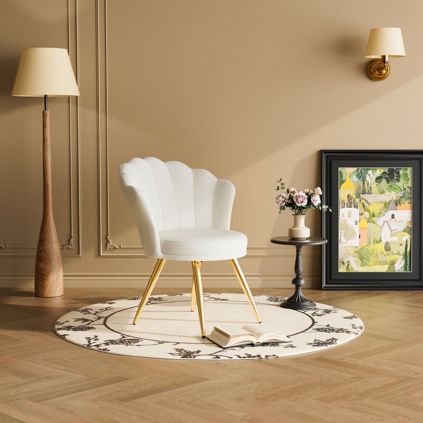 Velvet Mid-Century Accent Chair, Gold (view 46)