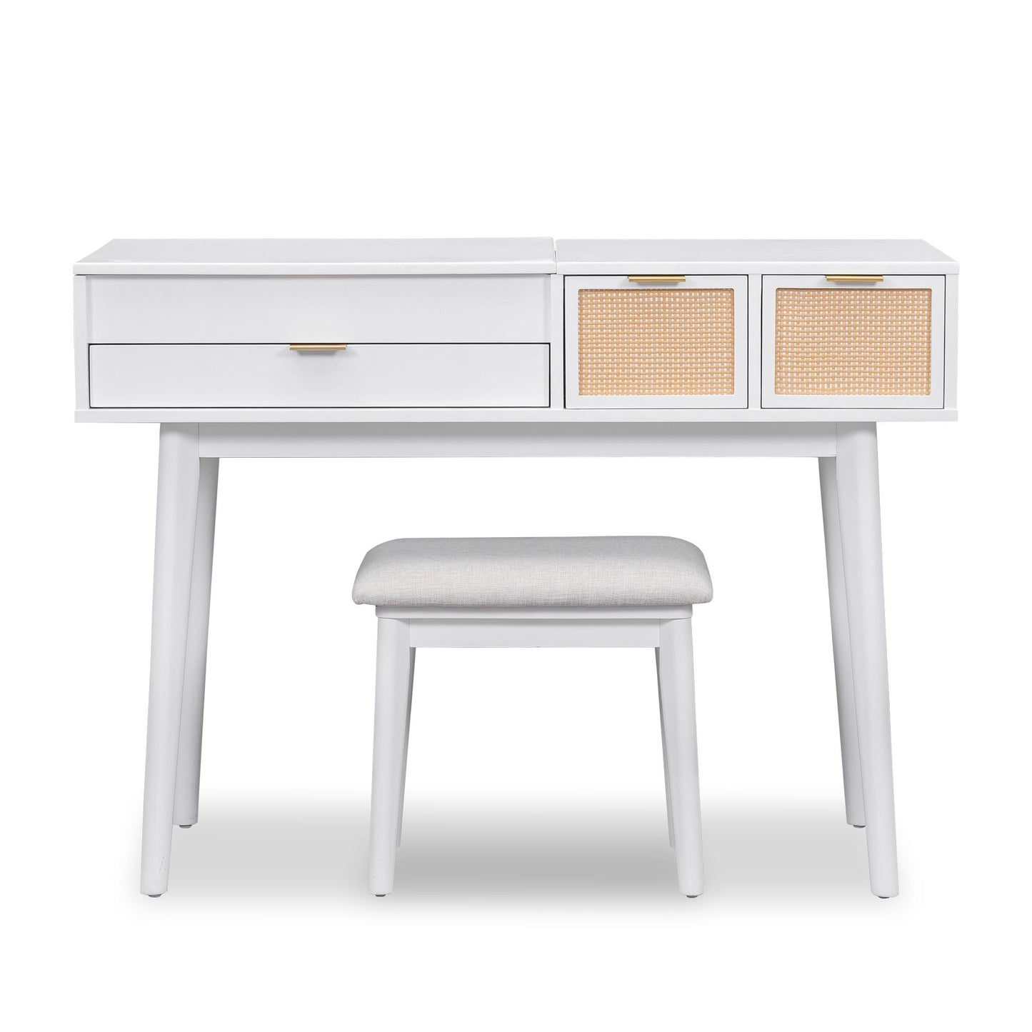 Solid Wood Mid-Century Vanity, Red (view 21)