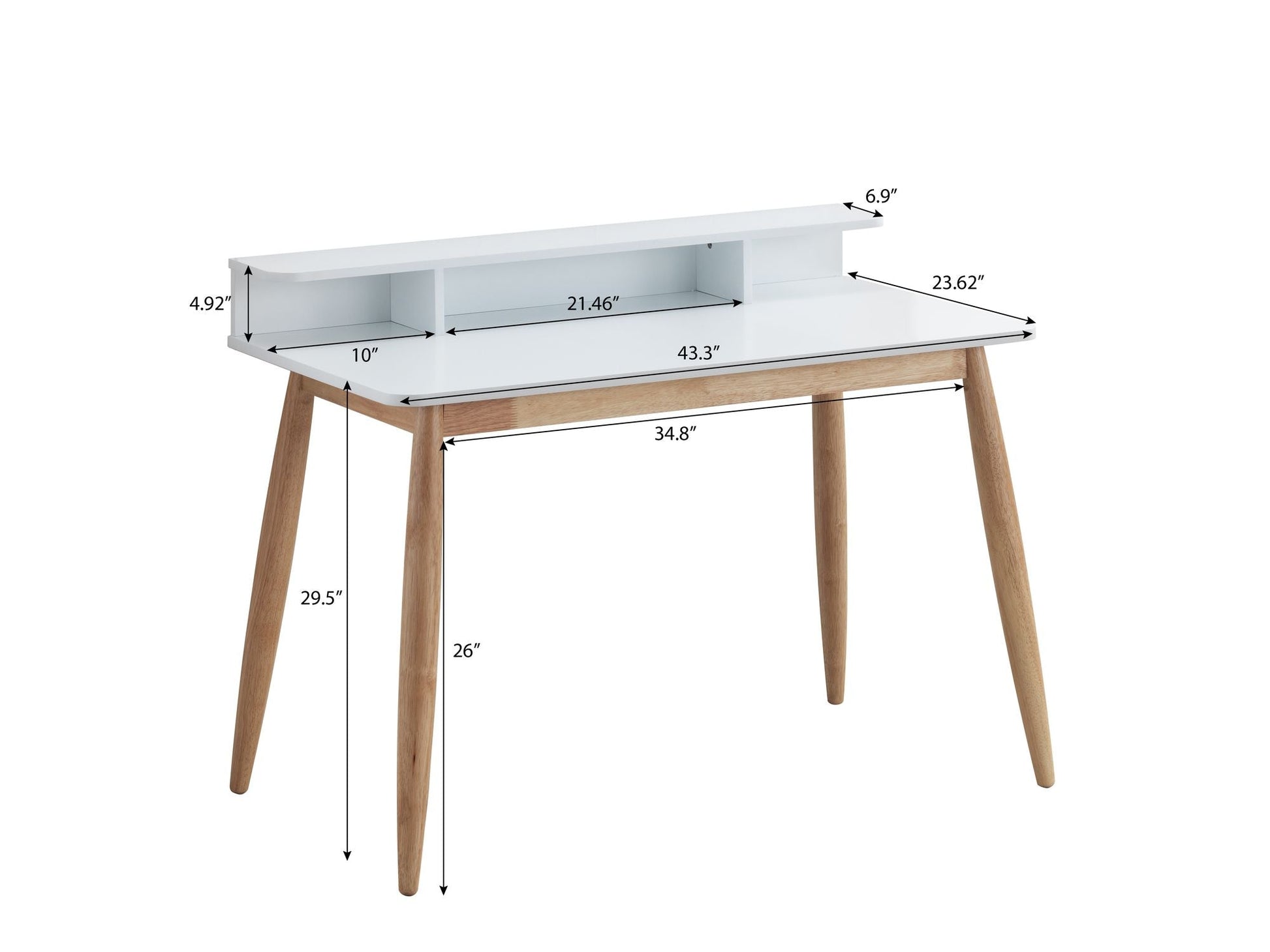 43" Mid-Century Desk, Gray (view 7)