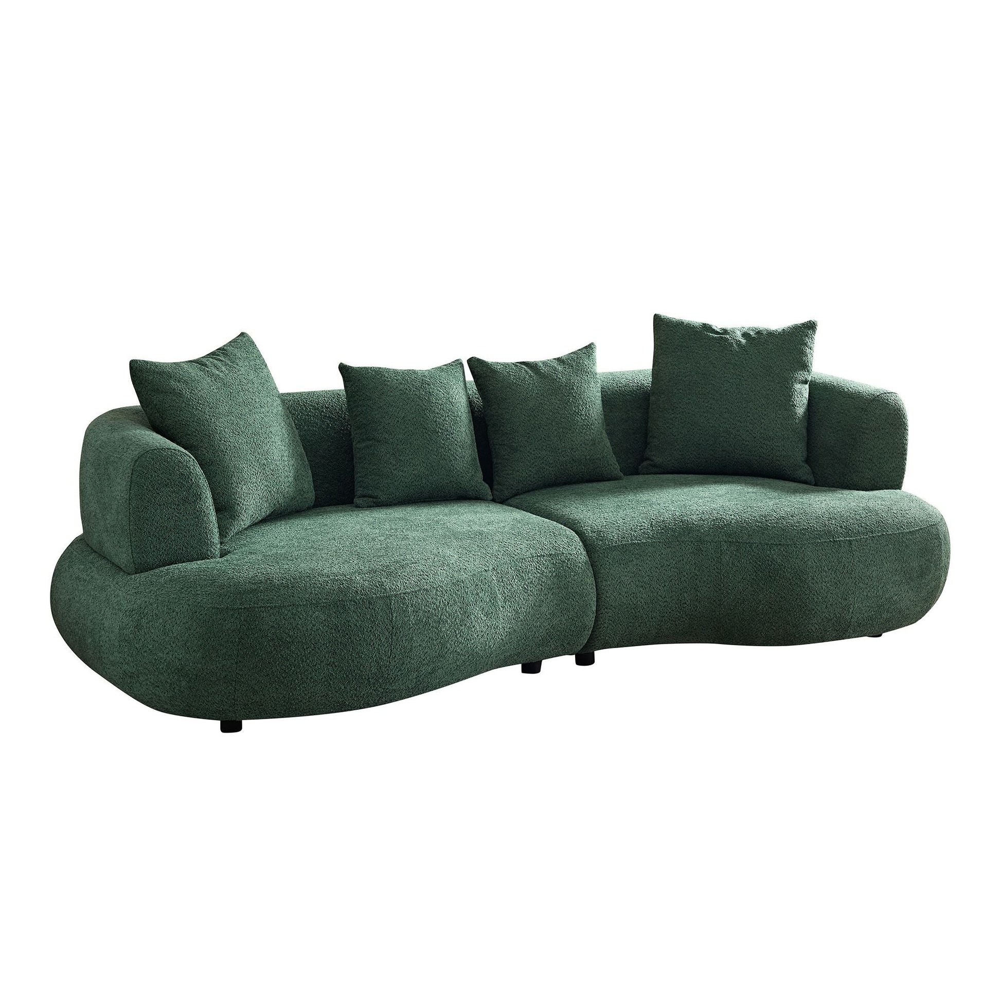 Boucle Mid-Century Sectional Sofa, Cream (view 2)