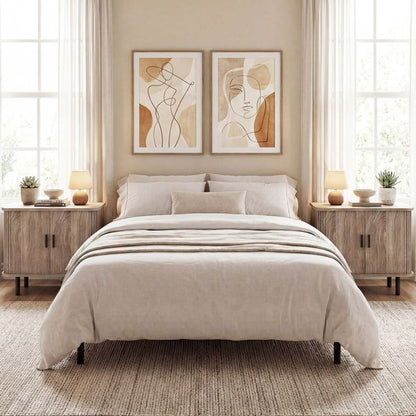 Sliding Tambour Door Nightstand with Open Shelf view 5