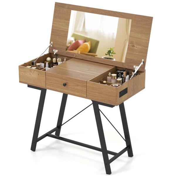 38 Inch Flip Top Vanity Desk with USB C Charging Station view 2