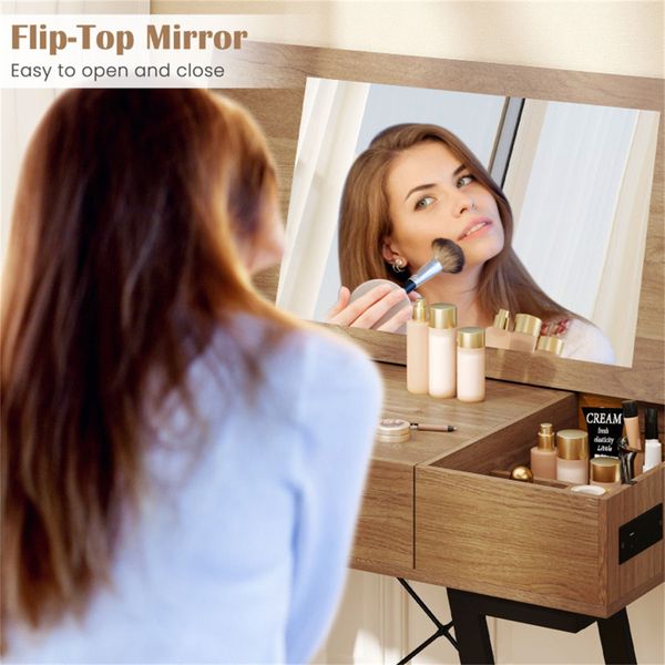 38 Inch Flip Top Vanity Desk with USB C Charging Station view 7