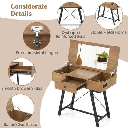38 Inch Flip Top Vanity Desk with USB C Charging Station view 5