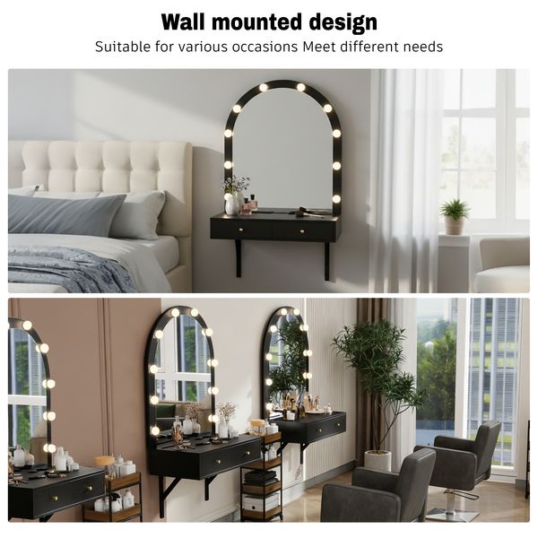 Wall Mounted LED Makeup Vanity with Power Outlet and USB view 8