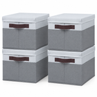 Lidded Storage Bins · Set of 4 — packshot white; illustrative room styling, props not included