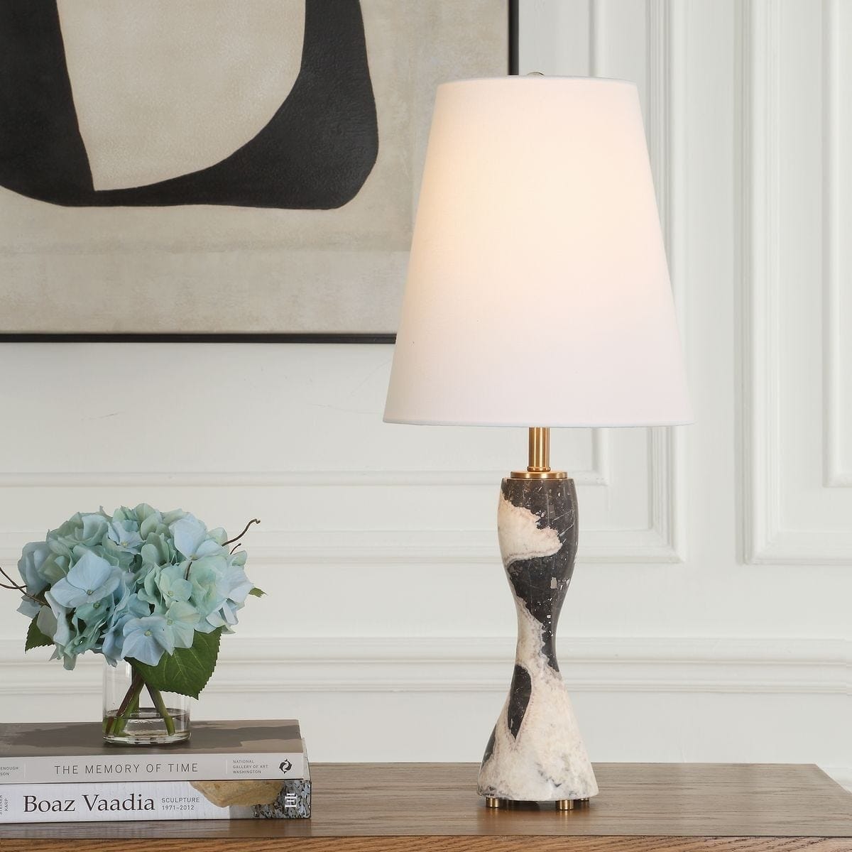 Black and White Marble Buffet Lamp